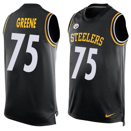 Nike Steelers #75 Joe Greene Black Team Color Men's Stitched NFL Limited Tank Top Jersey - Click Image to Close